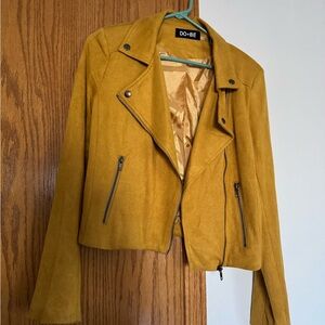 DO+BE Mustard Yellow Women's Suede Jacket